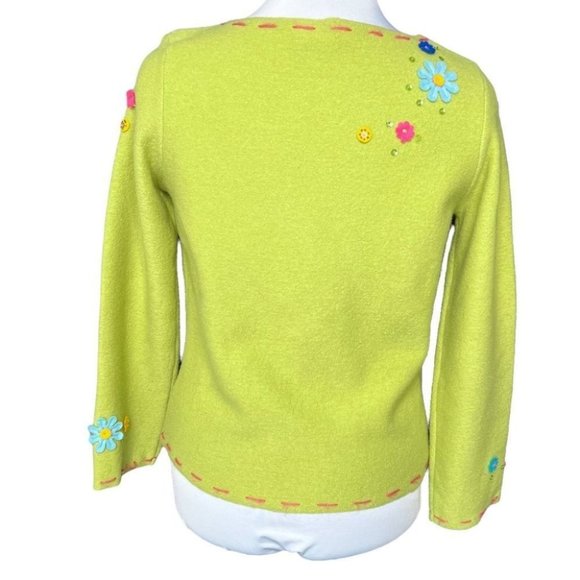 Vintage Y2K wool flower embroided sweater - Picture 2 of 8